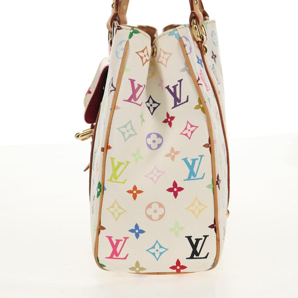 LOUIS VUITTON Monogram Multicolor Aurelia MM Tote Bag White M40094 Auth ka465V