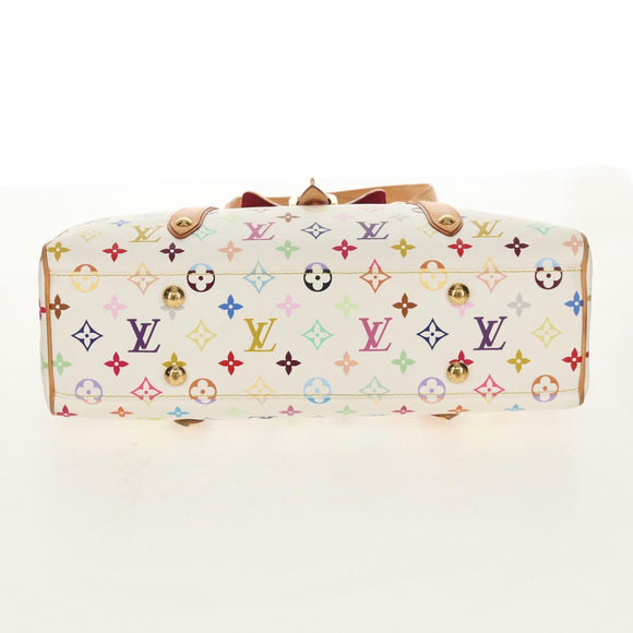 LOUIS VUITTON Monogram Multicolor Aurelia MM Tote Bag White M40094 Auth ka465V
