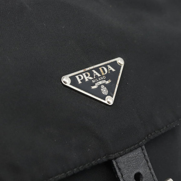 PRADA Shoulder Bag Nylon Black Silver Auth ka4660A