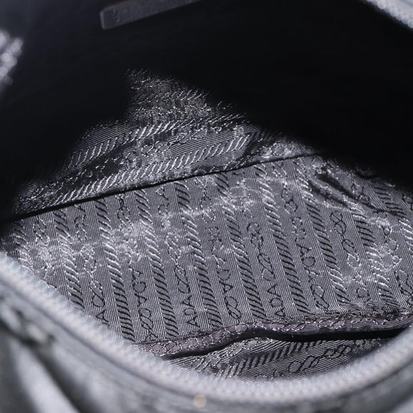 PRADA Shoulder Bag Nylon Black Silver Auth ka4660A