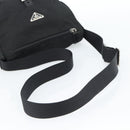 PRADA Shoulder Bag Nylon Black Silver Auth ka4660A-7