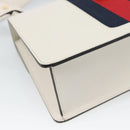 GUCCI Silvi Sherry Line Bag Leather 2way Red Gold Navy 421882 Auth ka4661M-13