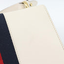 GUCCI Silvi Sherry Line Bag Leather 2way Red Gold Navy 421882 Auth ka4661M-14