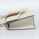 GUCCI Silvi Sherry Line Bag Leather 2way Red Gold Navy 421882 Auth ka4661M-4