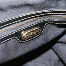 FENDI Pecan Canvas Backpack PVC Black Brown gold Auth ka4662-10