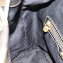 FENDI Pecan Canvas Backpack PVC Black Brown gold Auth ka4662-21