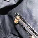 FENDI Pecan Canvas Backpack PVC Black Brown gold Auth ka4662-22