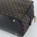 CELINE Macadam Canvas Hand Bag PVC Leather Black Gold Auth ka4663A-12