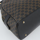 CELINE Macadam Canvas Hand Bag PVC Leather Black Gold Auth ka4663A-13
