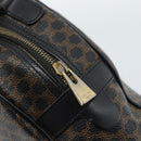 CELINE Macadam Canvas Hand Bag PVC Leather Black Gold Auth ka4663A-10