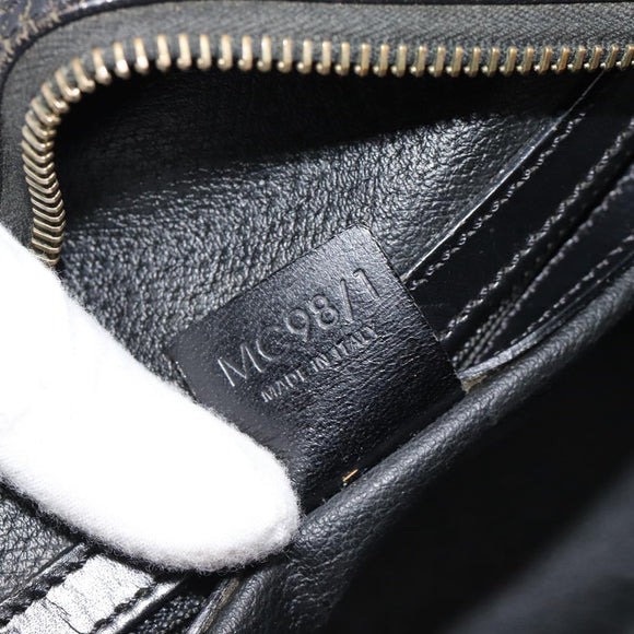 CELINE Macadam Canvas Hand Bag PVC Leather Black Gold Auth ka4663A