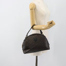 CELINE Macadam Canvas Hand Bag PVC Leather Black Gold Auth ka4663A-22