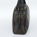 CELINE Macadam Canvas Hand Bag PVC Leather Black Gold Auth ka4663A-4
