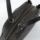 CELINE Macadam Canvas Hand Bag PVC Leather Black Gold Auth ka4663A-6