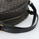 CELINE Macadam Canvas Hand Bag PVC Leather Black Gold Auth ka4663A-7