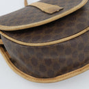 CELINE Macadam Canvas Shoulder Bag PVC Leather Brown Gold Auth ka4664-11