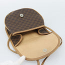 CELINE Macadam Canvas Shoulder Bag PVC Leather Brown Gold Auth ka4664-14