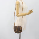 CELINE Macadam Canvas Shoulder Bag PVC Leather Brown Gold Auth ka4664-20