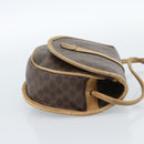 CELINE Macadam Canvas Shoulder Bag PVC Leather Brown Gold Auth ka4664-5