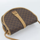 CELINE Macadam Canvas Shoulder Bag PVC Leather Brown Gold Auth ka4664-6