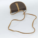 CELINE Macadam Canvas Shoulder Bag PVC Leather Brown Gold Auth ka4664-7