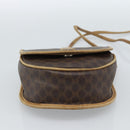 CELINE Macadam Canvas Shoulder Bag PVC Leather Brown Gold Auth ka4664-9