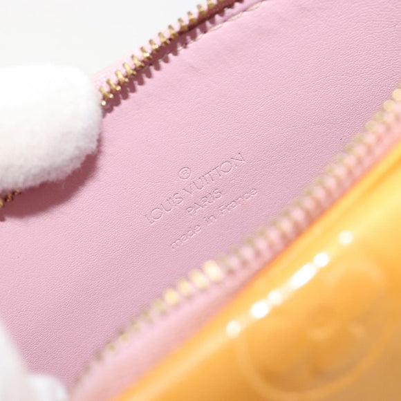 LOUIS VUITTON Monogram Vernis Motto Pouch Marshmallow Pink M91312 Auth ka4665