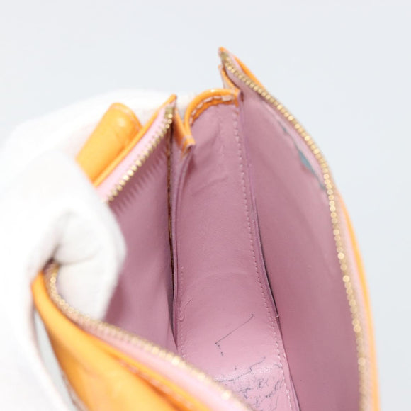 LOUIS VUITTON Monogram Vernis Motto Pouch Marshmallow Pink M91312 Auth ka4665