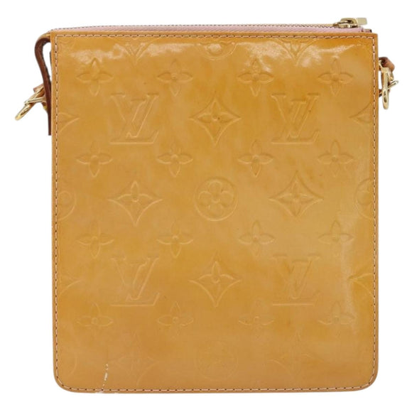 LOUIS VUITTON Monogram Vernis Motto Pouch Marshmallow Pink M91312 Auth ka4665