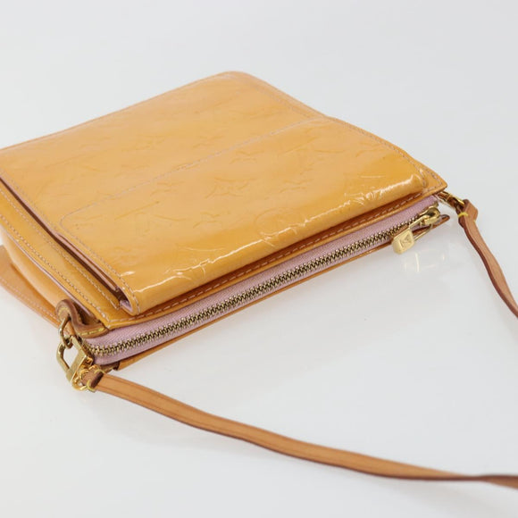 LOUIS VUITTON Monogram Vernis Motto Pouch Marshmallow Pink M91312 Auth ka4665