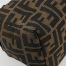 FENDI Zucca Canvas Hand Bag Brown Black Silver Auth ka4667A-15