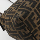 FENDI Zucca Canvas Hand Bag Brown Black Silver Auth ka4667A-17