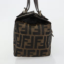 FENDI Zucca Canvas Hand Bag Brown Black Silver Auth ka4667A-4