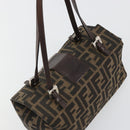FENDI Zucca Canvas Hand Bag Brown Black Silver Auth ka4667A-6