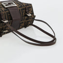 FENDI Zucca Canvas Hand Bag Brown Black Silver Auth ka4667A-7