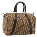 Christian Dior Trotter Canvas Hand Bag Brown Gold Auth ka4670-1