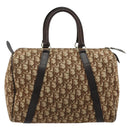 Christian Dior Trotter Canvas Hand Bag Brown Gold Auth ka4670-3