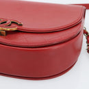 CHANEL Chain Shoulder Bag Calf Skin Red CC Auth ka4671M-12