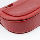 CHANEL Chain Shoulder Bag Calf Skin Red CC Auth ka4671M-15