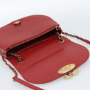 CHANEL Chain Shoulder Bag Calf Skin Red CC Auth ka4671M-16