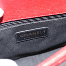 CHANEL Chain Shoulder Bag Calf Skin Red CC Auth ka4671M-18