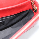 CHANEL Chain Shoulder Bag Calf Skin Red CC Auth ka4671M-20