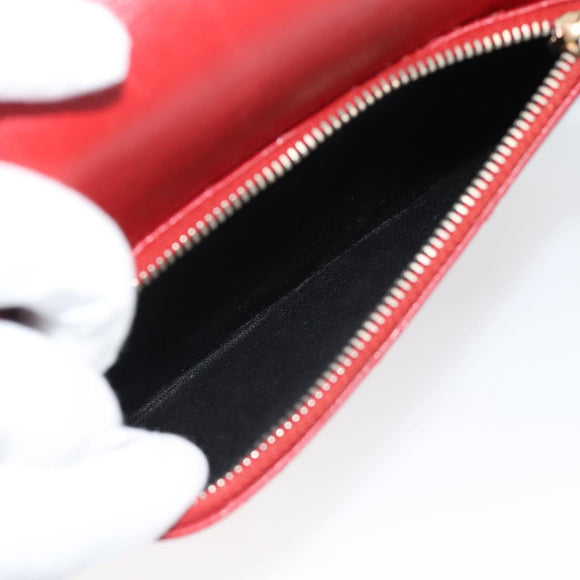 CHANEL Chain Shoulder Bag Calf Skin Red CC Auth ka4671M
