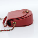 CHANEL Chain Shoulder Bag Calf Skin Red CC Auth ka4671M-4