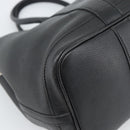 HERMES Garden Twily TPM Hand Bag Leather Black Silver Auth ka4672-14
