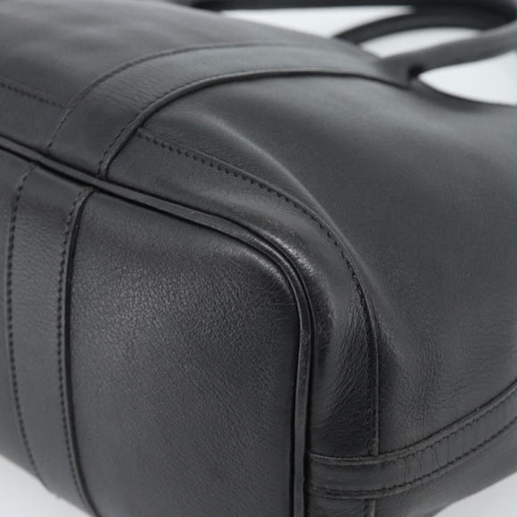 HERMES Garden Twily TPM Hand Bag Leather Black Silver Auth ka4672