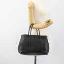 HERMES Garden Twily TPM Hand Bag Leather Black Silver Auth ka4672-18