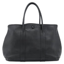 HERMES Garden Twily TPM Hand Bag Leather Black Silver Auth ka4672-13