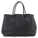 HERMES Garden Twily TPM Hand Bag Leather Black Silver Auth ka4672-2