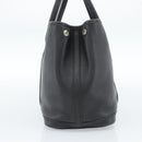 HERMES Garden Twily TPM Hand Bag Leather Black Silver Auth ka4672-3
